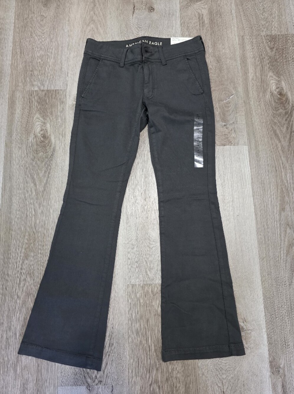 American Eagle Outfitters Dark Gray Straight-Leg Pants